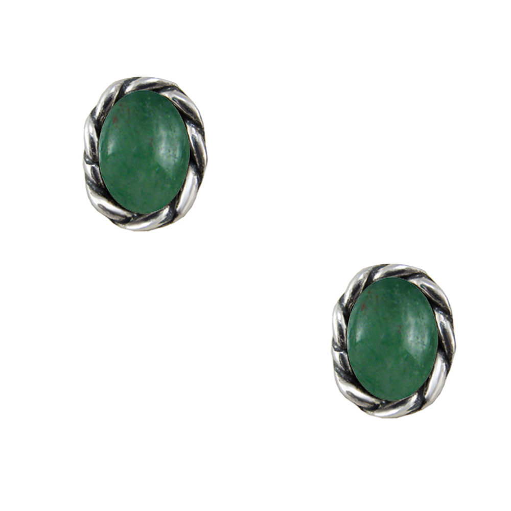 Sterling Silver Little Jade Post Stud Earrings